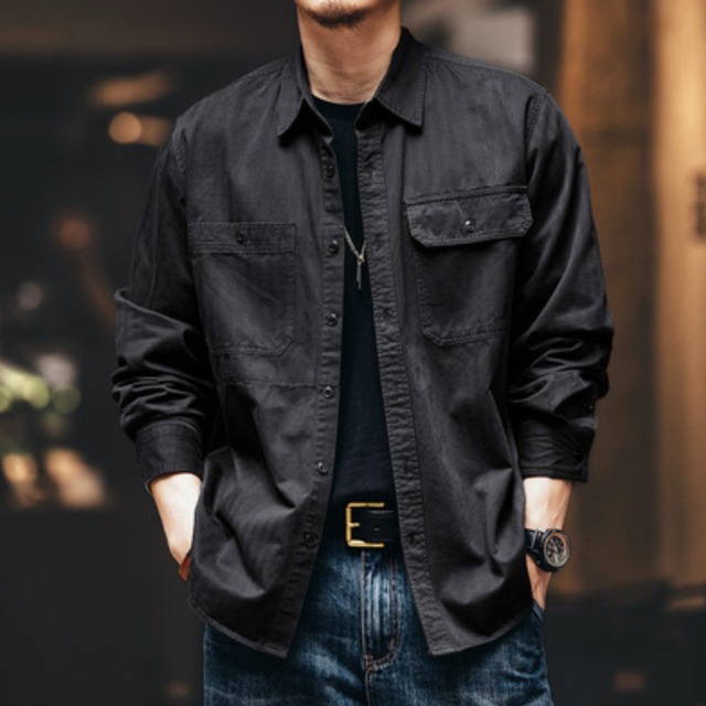 Double pocket vintage shirt ( 2color )
