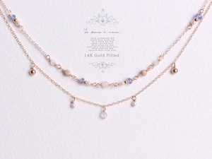 14kgf天然石ブレスレット タンザナイト×ムーンストーン