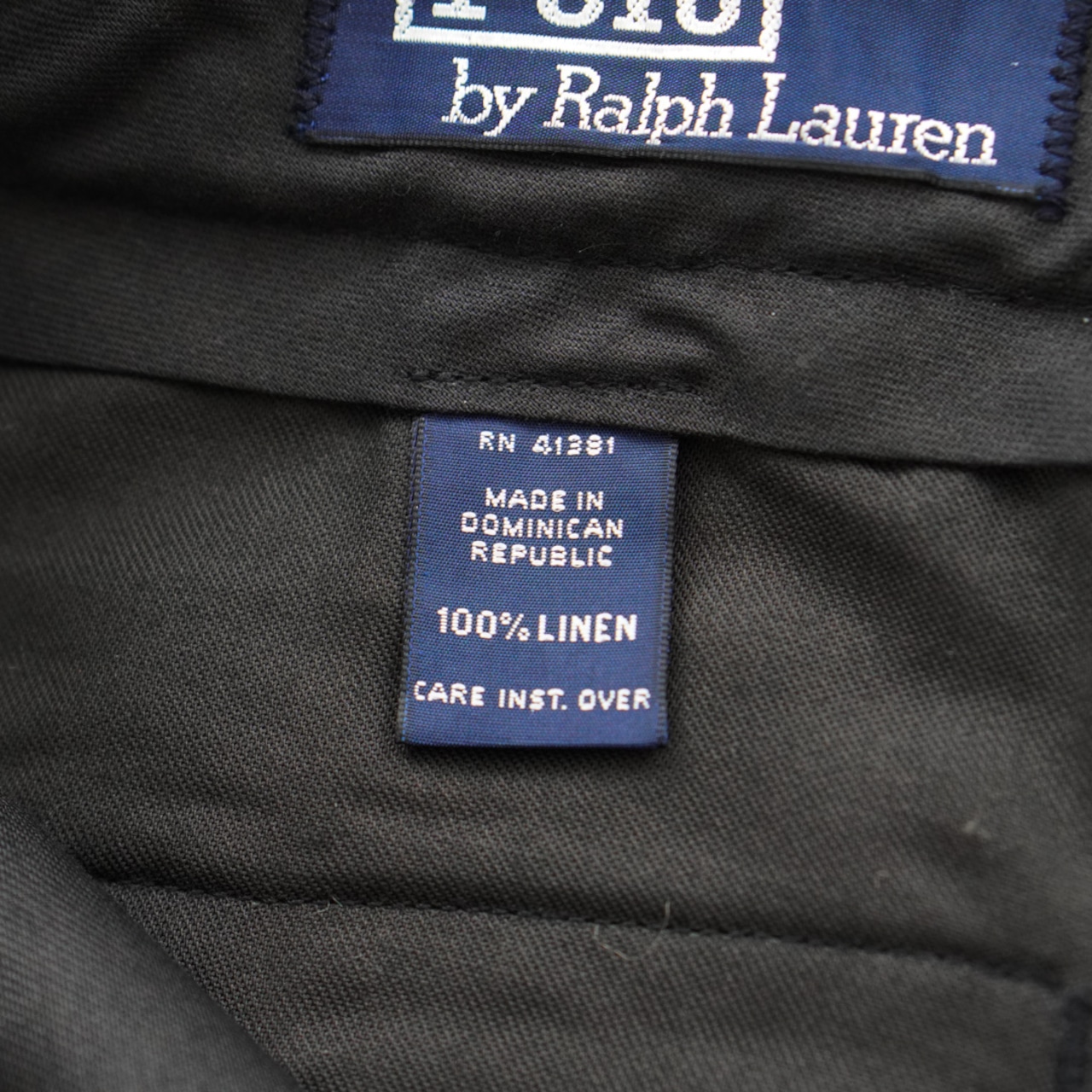 90s Polo by Ralph Lauren LINEN trousers "BLACK" [W36.5L32相当] 古着 - 9