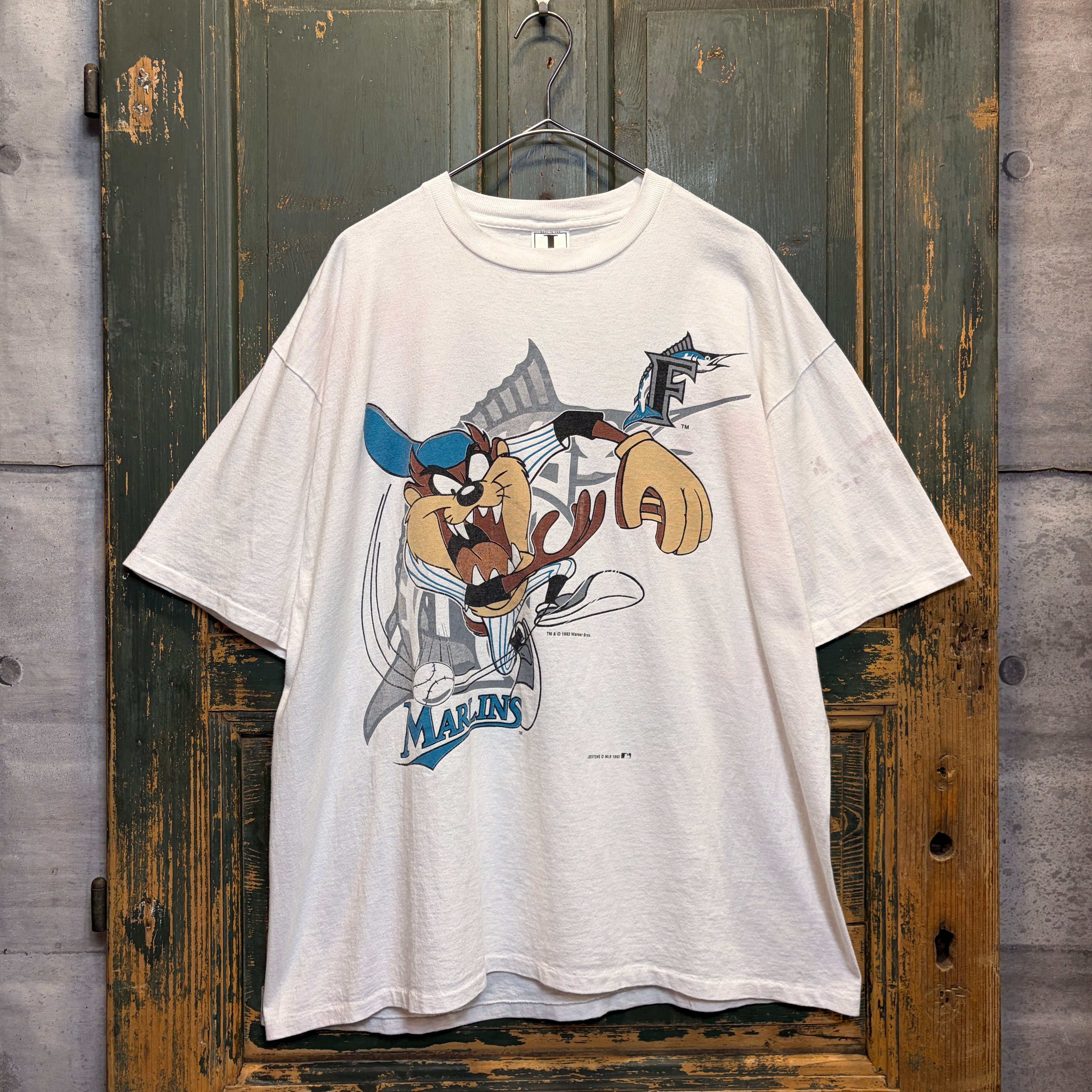 1990s Vintage MLB Marlins × Tasmanian devil T-shirt