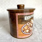 TIN缶 つまみ付きビスケットジャー ビスケット缶　クッキー缶　防湿 12OTcj27