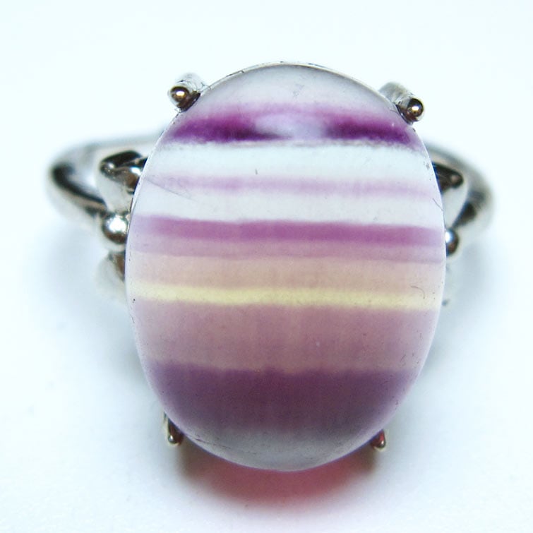 フローライト リング 蛍石 指輪 フリーサイズ 18号 一点物 メール便可 [M便 1/20] 115-6199