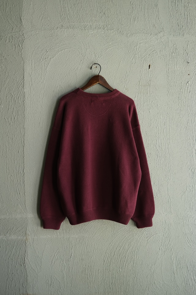 Utah／80's "Eddie Bauer" cotton knit／bordeaux