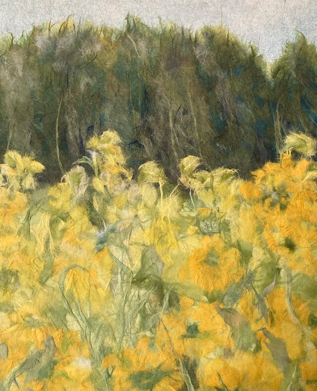 ちぎり絵 菜の花畑 8号（455×380） | Pay ID