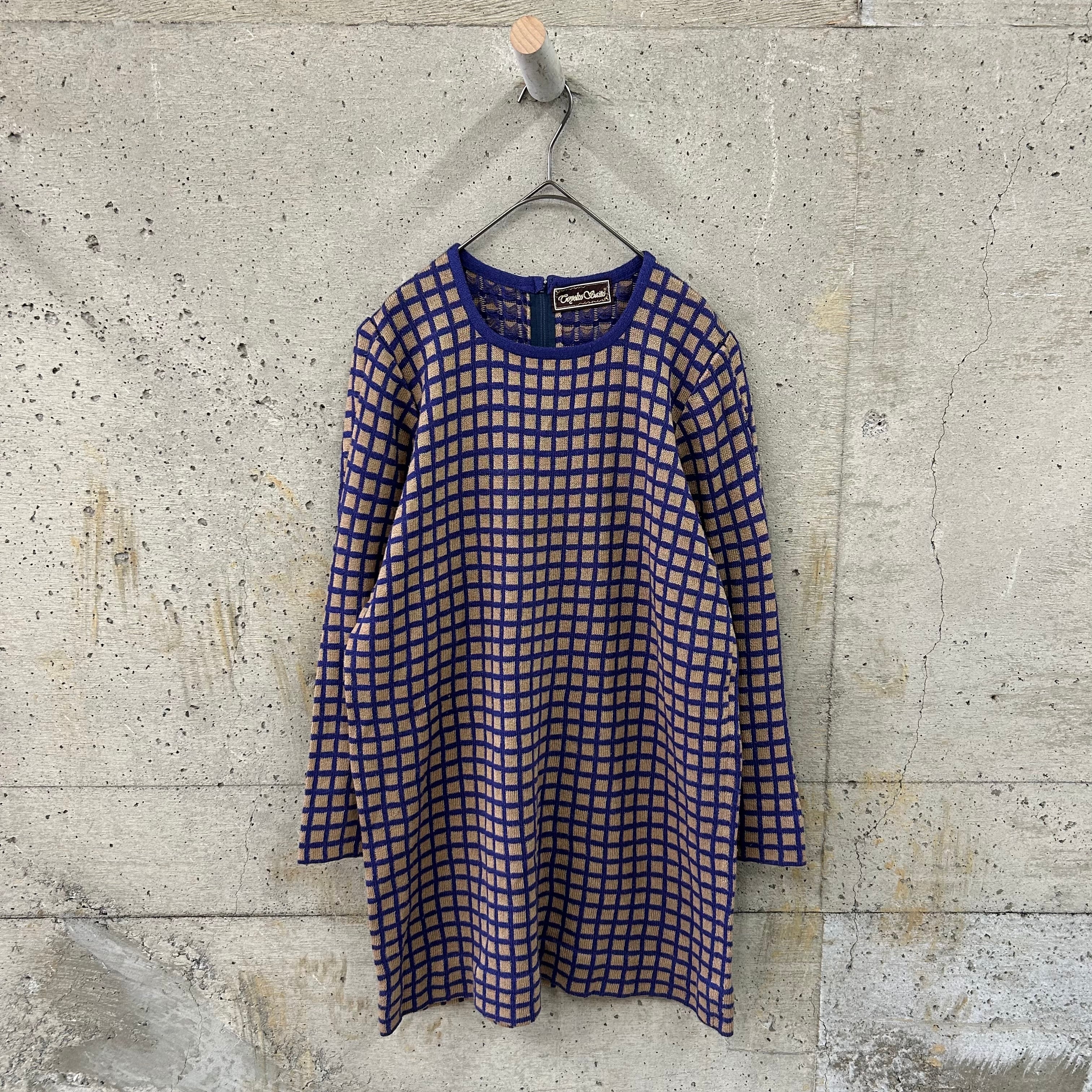 Square check knit