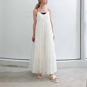 [SALE] DOUBLE STANDARD CLOTHING ダブルスタンダードクロージング パッチワークレースキャミワンピース 0201150243 [定価64900円]