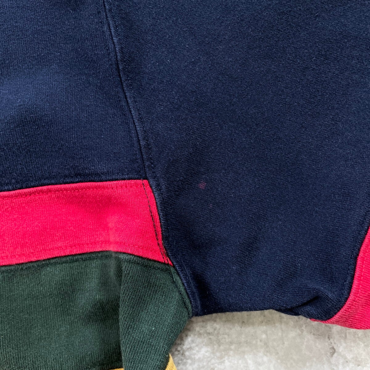 USA製　ランズエンド　ラガーシャツ　Lサイズ　パープル　ボーダー　アメカジ 90年代 LANDS' END ランズエンド マルチボーダー ラガーシャツ メンズ