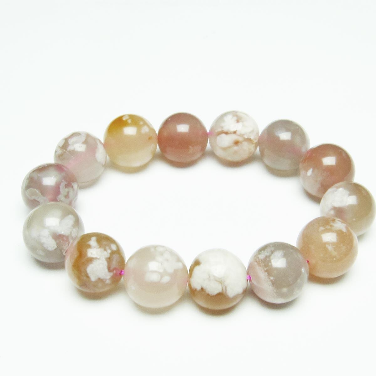 チェリーブロッサムアゲート ブレスレット 桜瑪瑙 15mm [M便 1/10] 111-26387