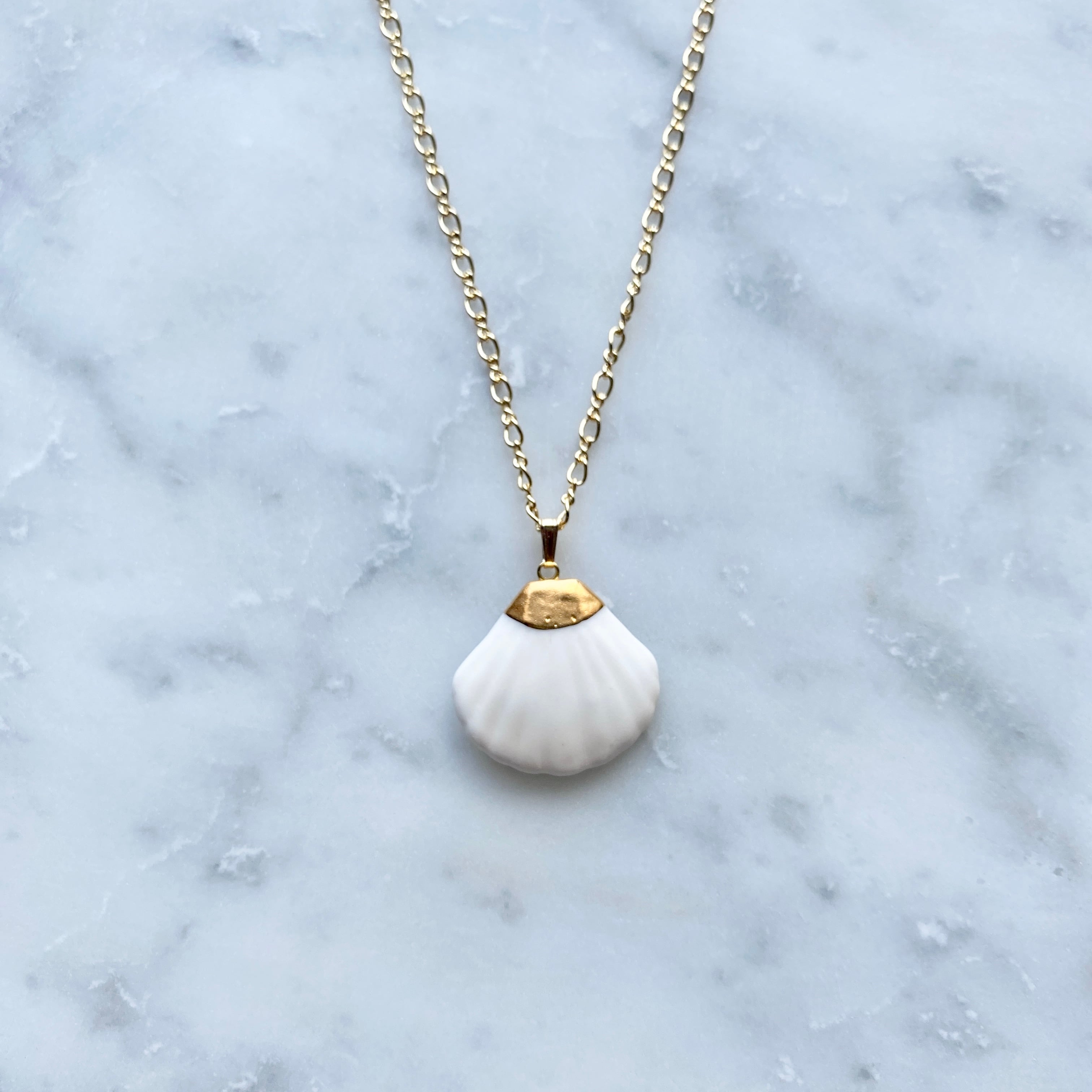 ネックレス Shell / シェル ホワイト｜陶磁器 アクセサリー湘南 ギフト