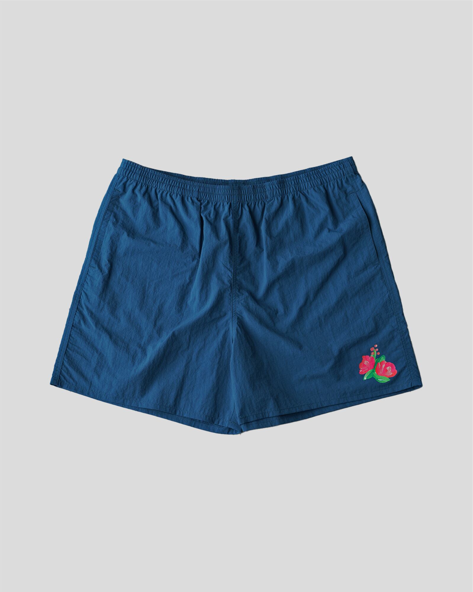 LP MM HAPPINESS FLOWER BOX NYLON SHORTS BLUE