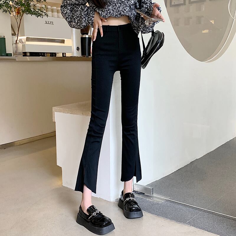 ストレッチパンツ レディースオータムレギンス カジュアル レッド エラスティック 伸縮 秋物 YY-ファッション59130778537