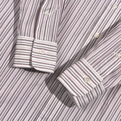 90s 00s Polo by Ralph Lauren ポロ ラルフローレン ストライプ 長袖 クレリックシャツ ワイシャツ サイズ 41-82 /ホワイト×ボルドー系 メンズ ビンテージ