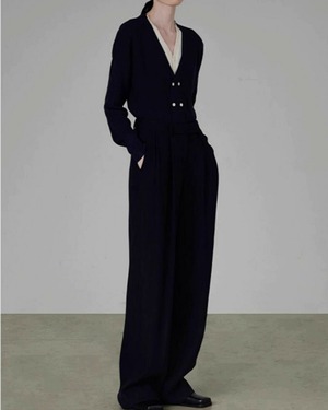 バイカラーダブルボタンカーディガン A0519