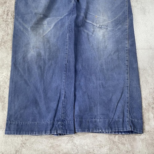 30-40s フレンチワーク Metis リネンパンツ 針式シンチ W34 詳細写真5