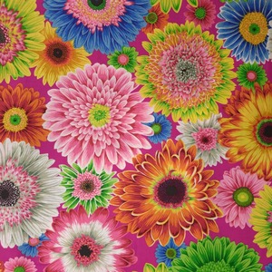8/21発売！USAコットン Kaffe Fassett（布幅X50cm単位カット）Gerbera Daisies（ガーベラ・デイジーズ）PWPJ139.BRIGHT｜Philip Jacobs