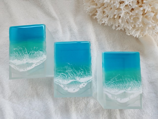 155.オーシャンレジンアート 卓上ペンスタンド