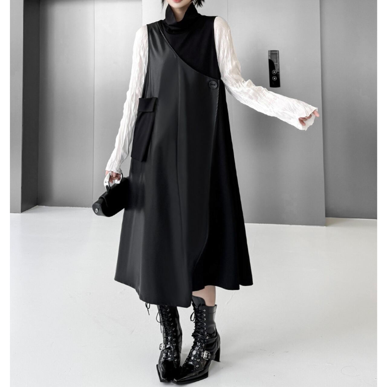 Asymmetrical Length Wrap Dress 00259