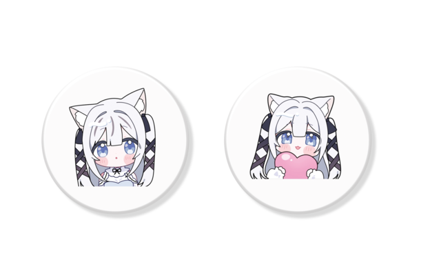 猫白縹なる　キャラセット　缶バッジ