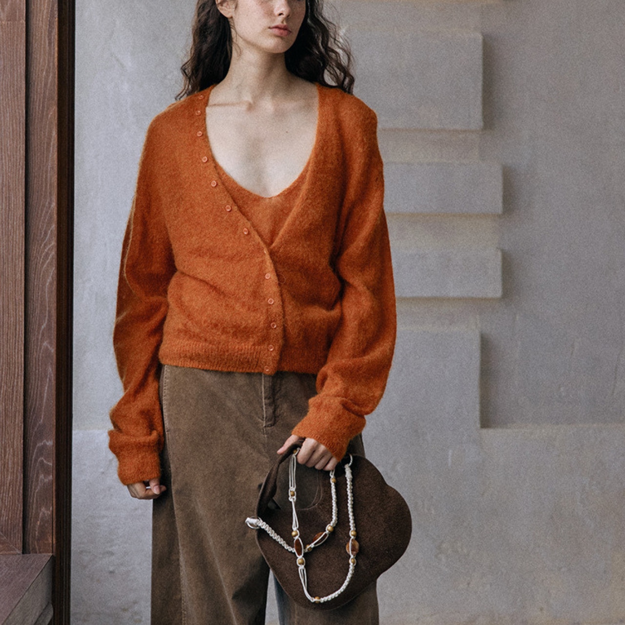 V-Neck Cardigan 【3color】T3593