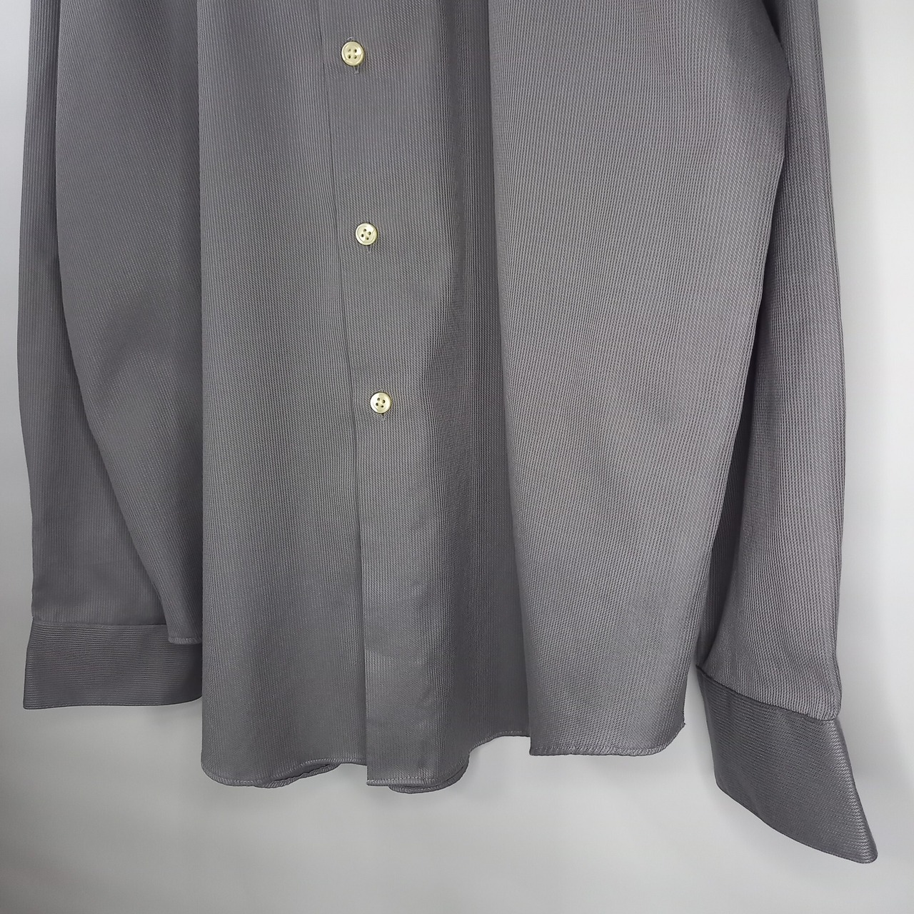 カルバンクライン　ノンアイロンシャツ　長袖　無地　オーバーサイズ　防シワ　グレー