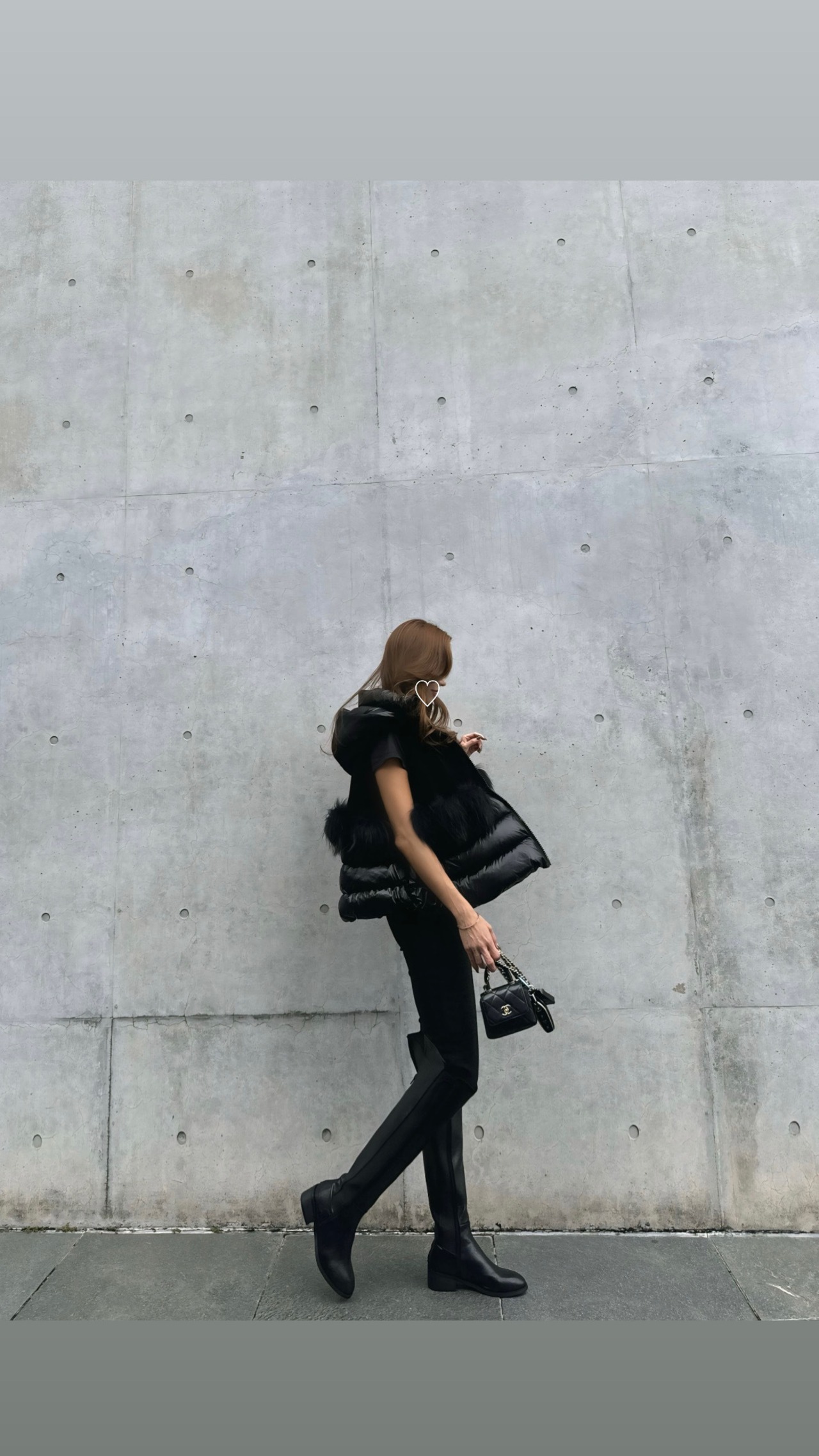 velvet fur down vest