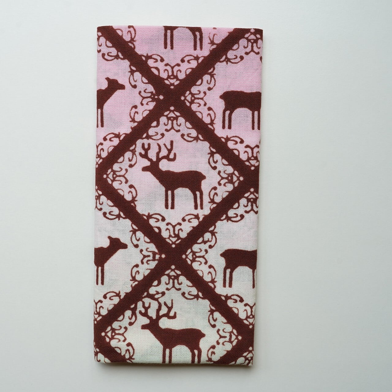 【関澤 孝】注染・絞り染め手ぬぐい 古代蓮に鹿文様 「奈良の春」