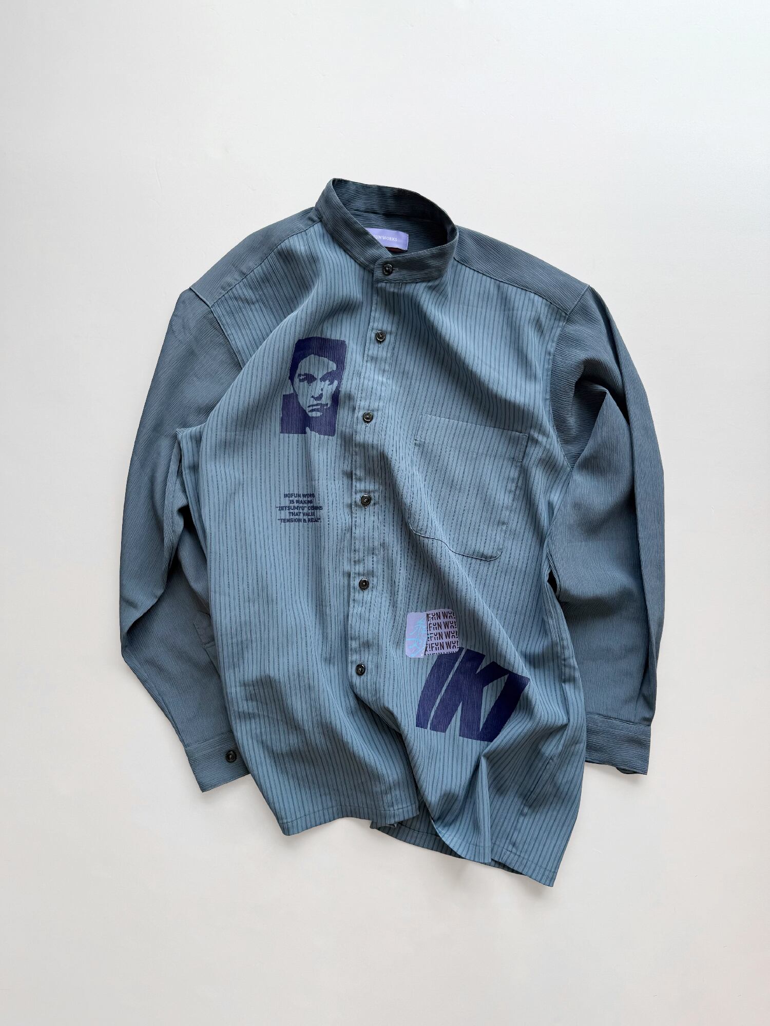 epa stripe shirt　新品未使用 Re:Works】#021 Stand Collar Stripe Shirt | IKIFUN WORKS Official