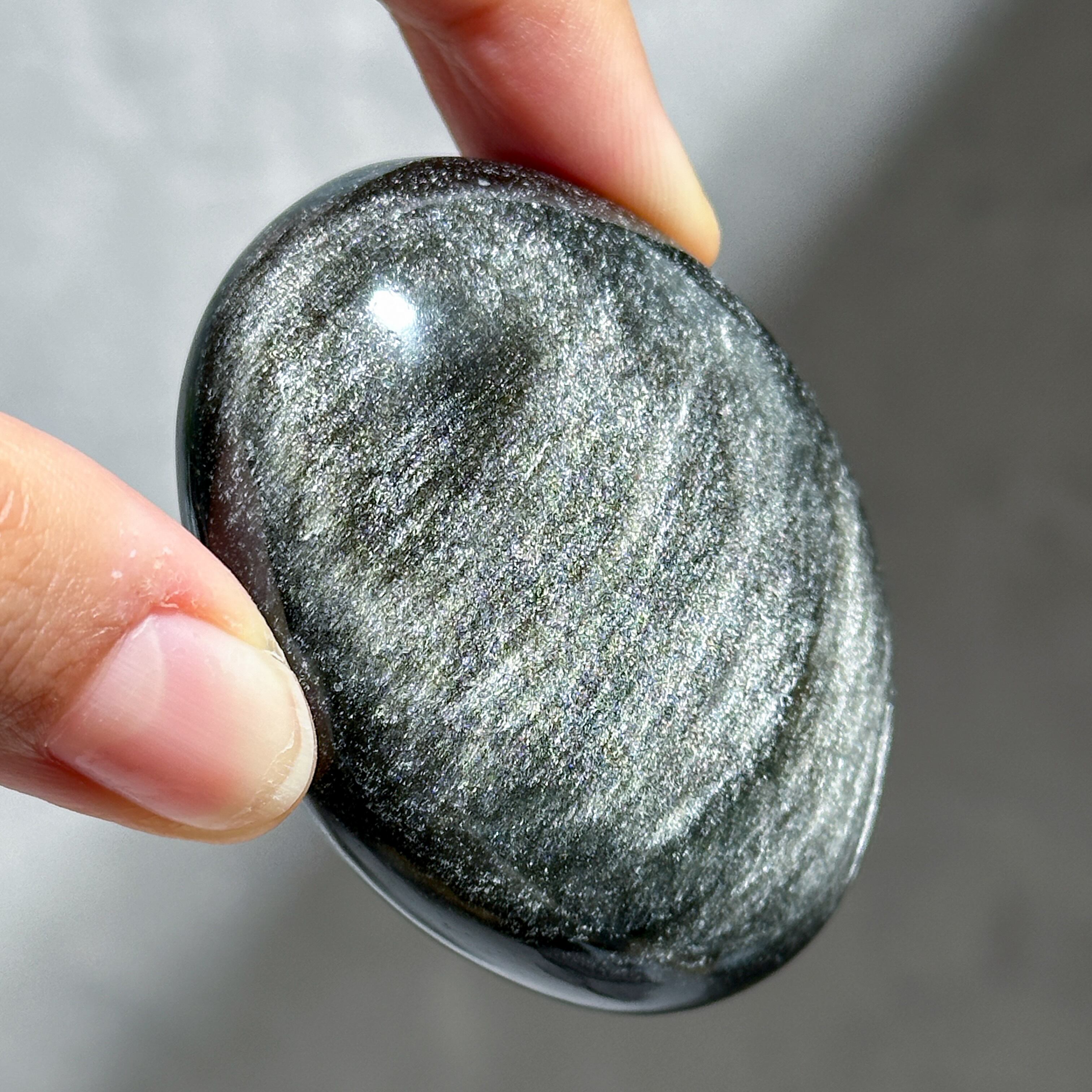 シルバーオブシディアン パーム52◇Silver obsidian◇天然石・鉱物