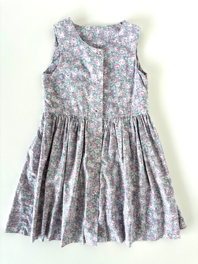 【4-5T相当・vintage】パッチワーク風柄dress