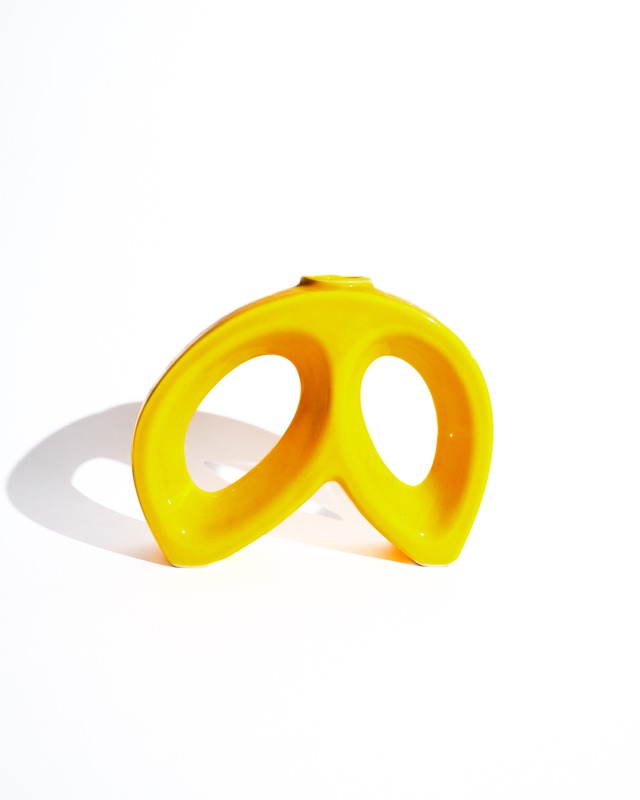 yellow ceramic vase