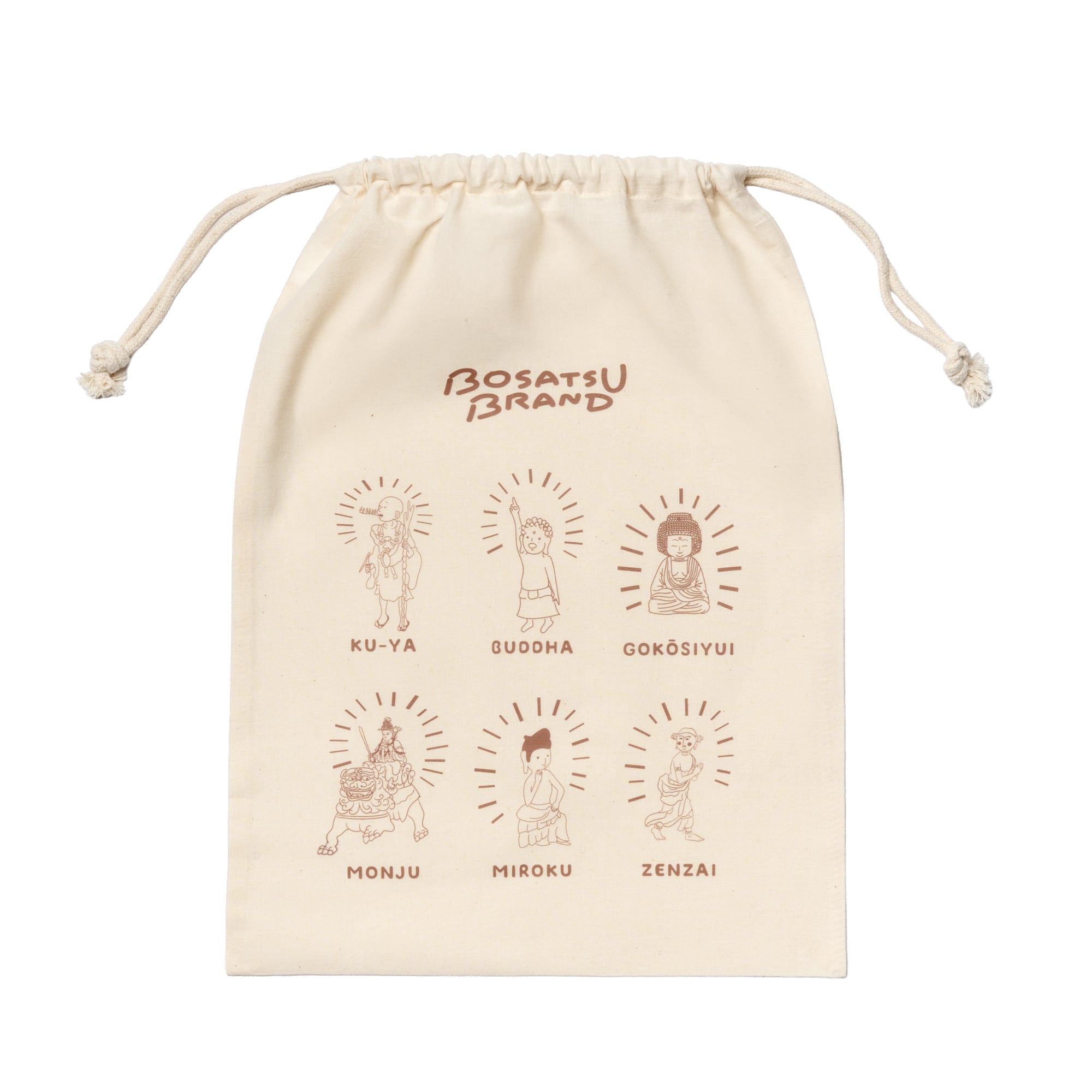 仏像といっしょに(5周年記念) 仏像 巾着袋 A4サイズ / 赤 | BOSATSU