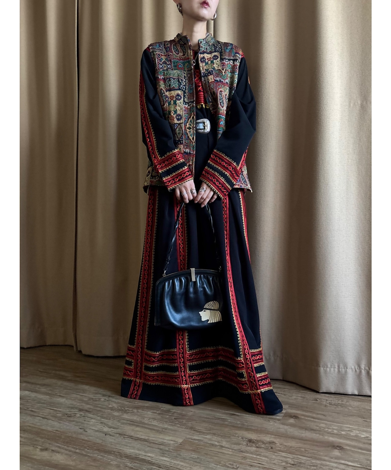 mont black leather bag-5004-9