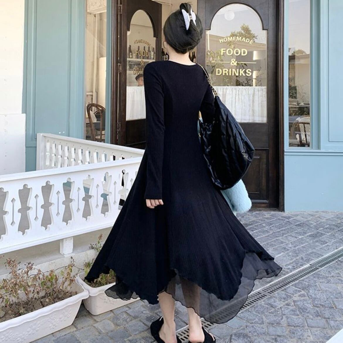 random hem flare dress