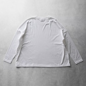 HUIS in house / SUVIN COTTON長袖スクエアワイドカットソー - 白