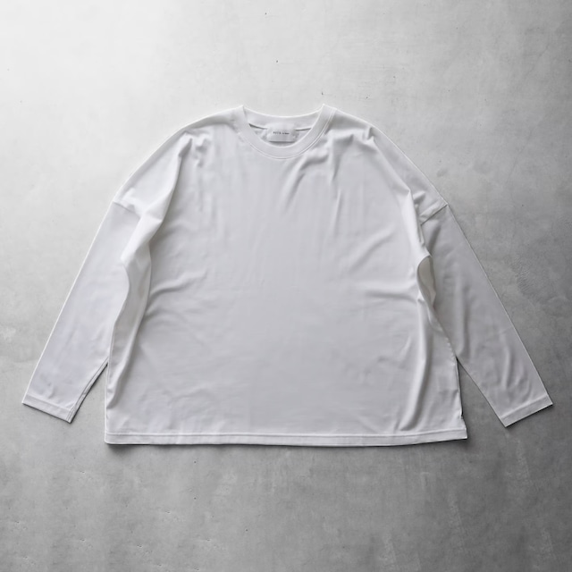 HUIS in house / SUVIN COTTON長袖スクエアワイドカットソー - 白