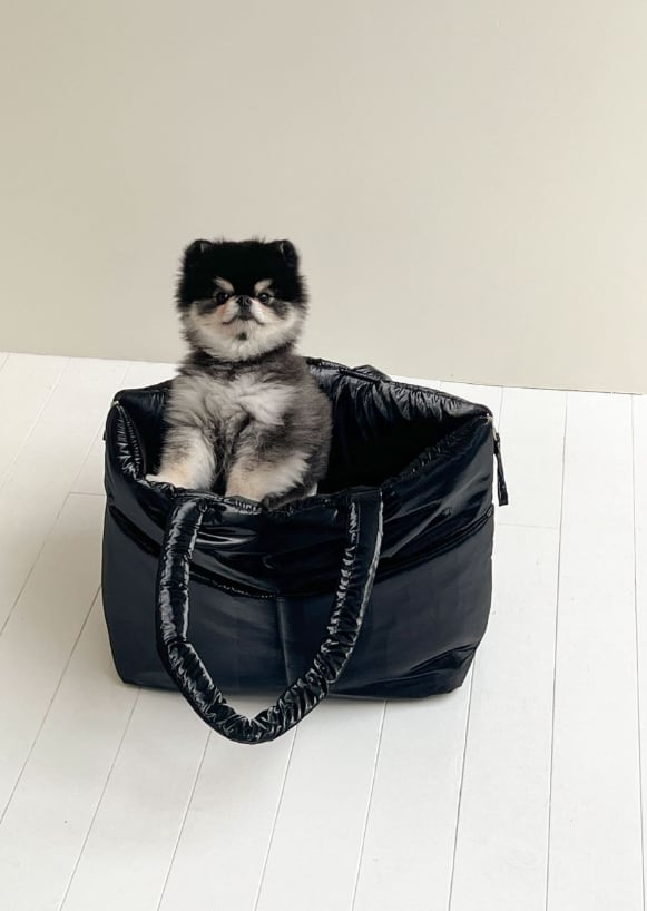 予約【aperty】wide bag (glossy black)