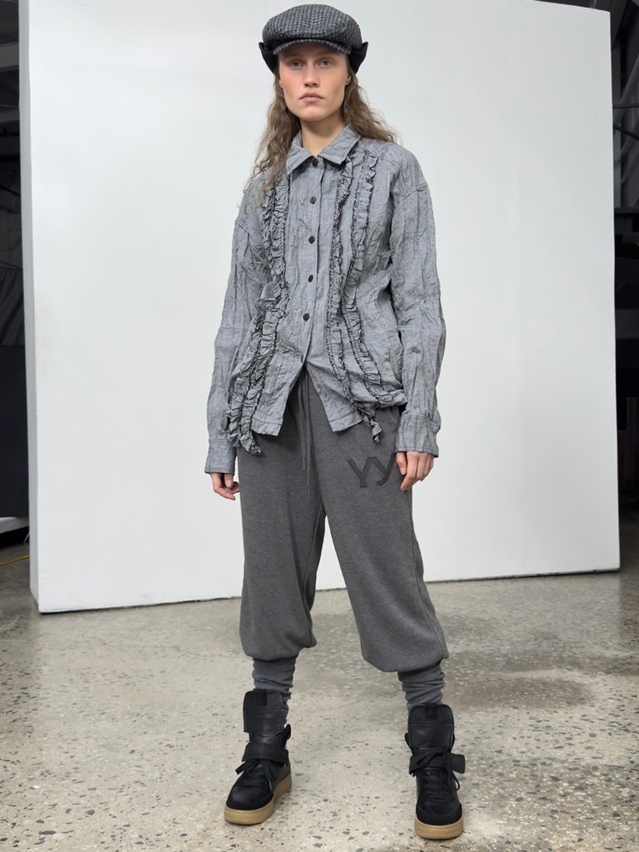 【25AW】OPEN YY オープン ワイワイ / CRINKLED RUFFLE SHIRT / シャツ - 2