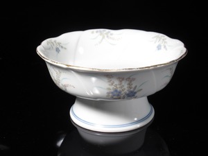 有田焼USED　 萩桔梗捻り花型高台向付(徳幸窯)　ret2325