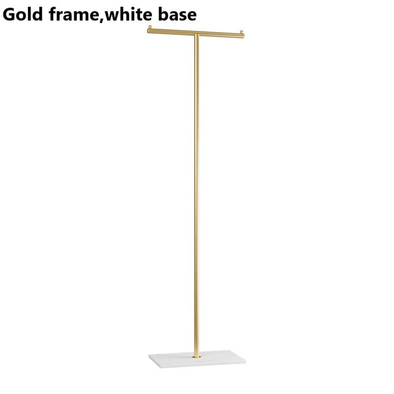 超美品】 T字 ハンガーラック アンティークゴールド W50cm 真鍮 楽天