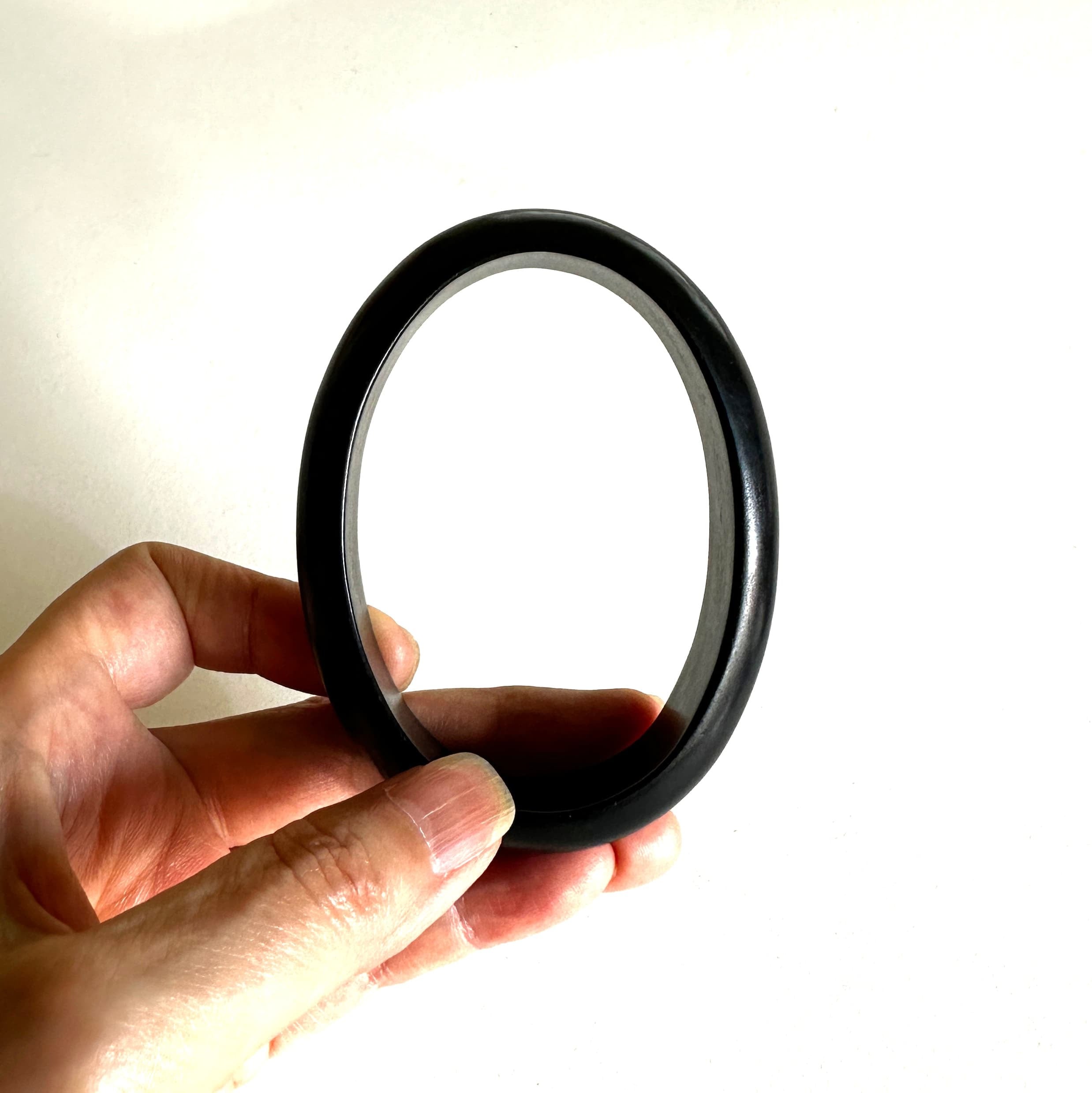 Ba-28eb wood ovalバングル 黒 | Bijoux Kei