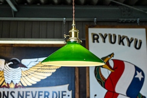 antiquestyle greenglass pendantlight"flat"