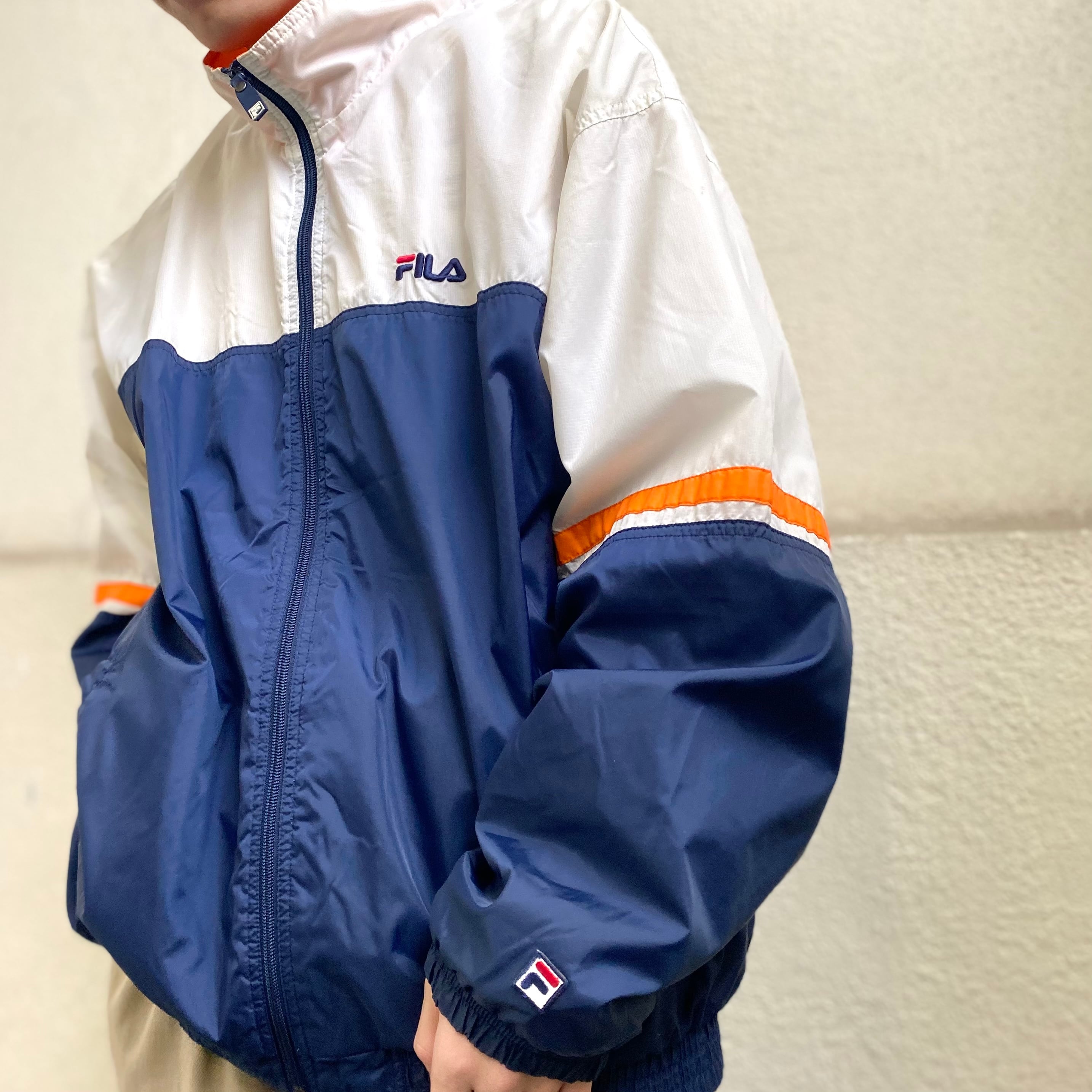 FILA フィラ フルジップ クラシカルレトロカラー ナイロンジャケット XXL