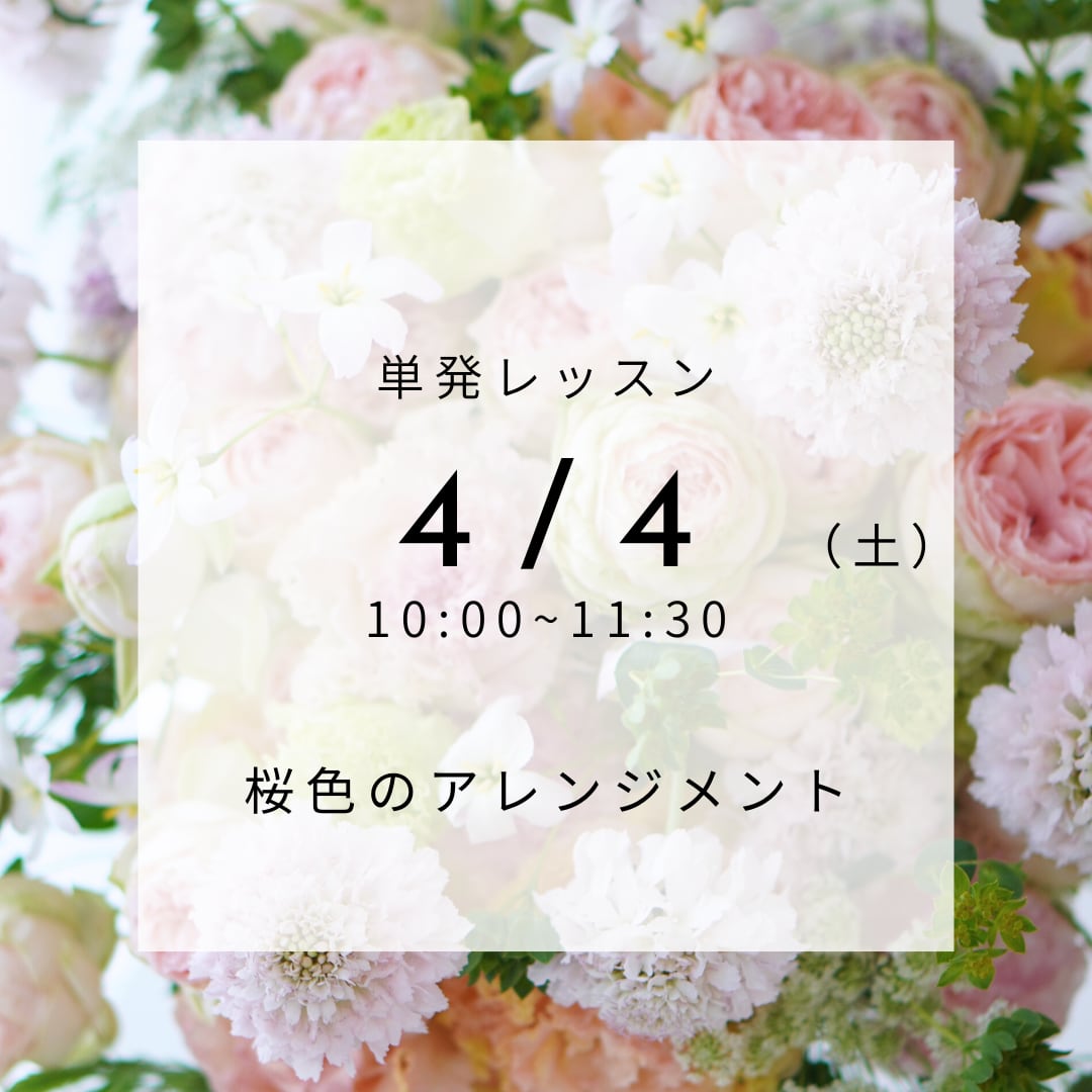 【4/4(土)】単発レッスン