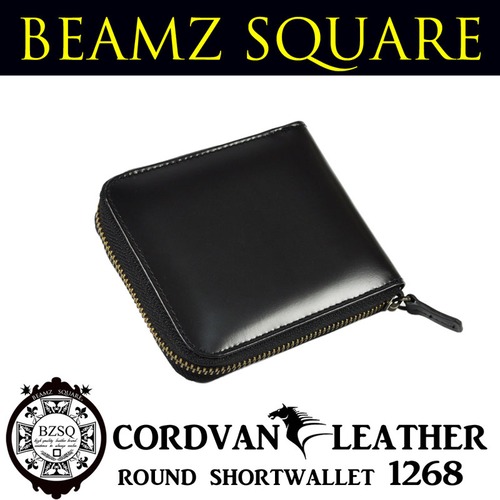 BEAMZ　SQUARE（ビームズスクエア) 馬革ラウンドF折財布 革 本革 人気 二つ折り コンパクト ブランド 黒 ブラック 20代 30代 40代 50代 60代 70代