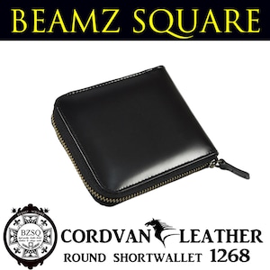 BEAMZ　SQUARE（ビームズスクエア) 馬革ラウンドF折財布 革 本革 人気 二つ折り コンパクト ブランド 黒 ブラック 20代 30代 40代 50代 60代 70代