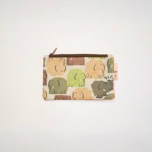Ashi｜亜紙 Flat Pouch S＊Elephant 26 動物柄 紙ポーチ  バナナ ハンドメイド