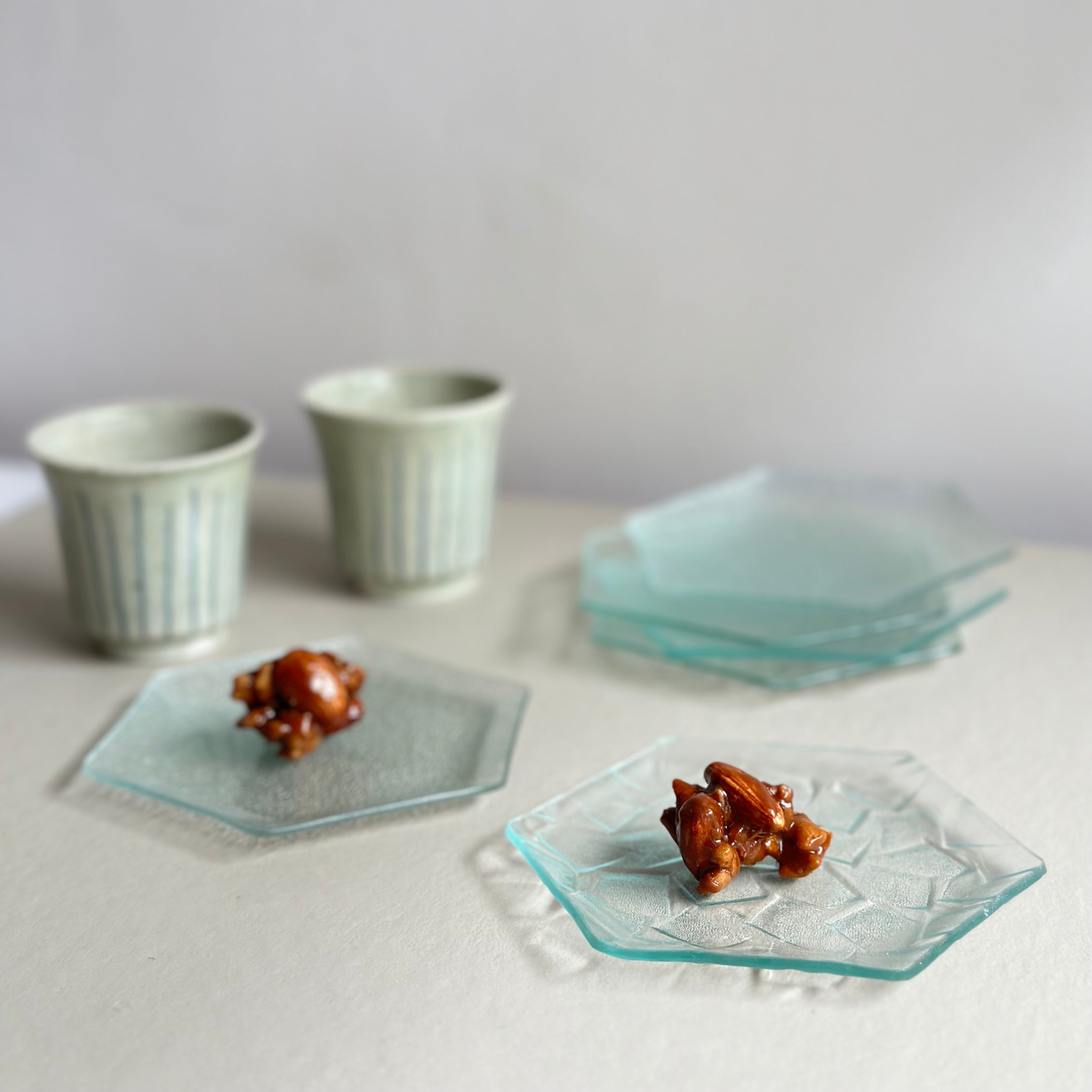 嵐 グラス&五角形プレート 五十嵐智一 六角皿 re:plate | gallery 一白