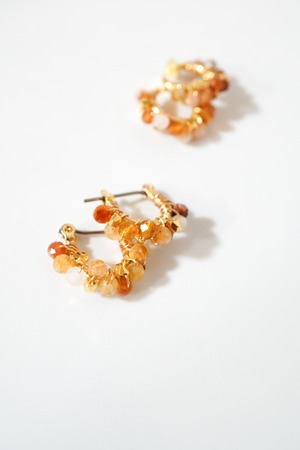【大サイズ】天然石フープピアス／イヤリング/G1