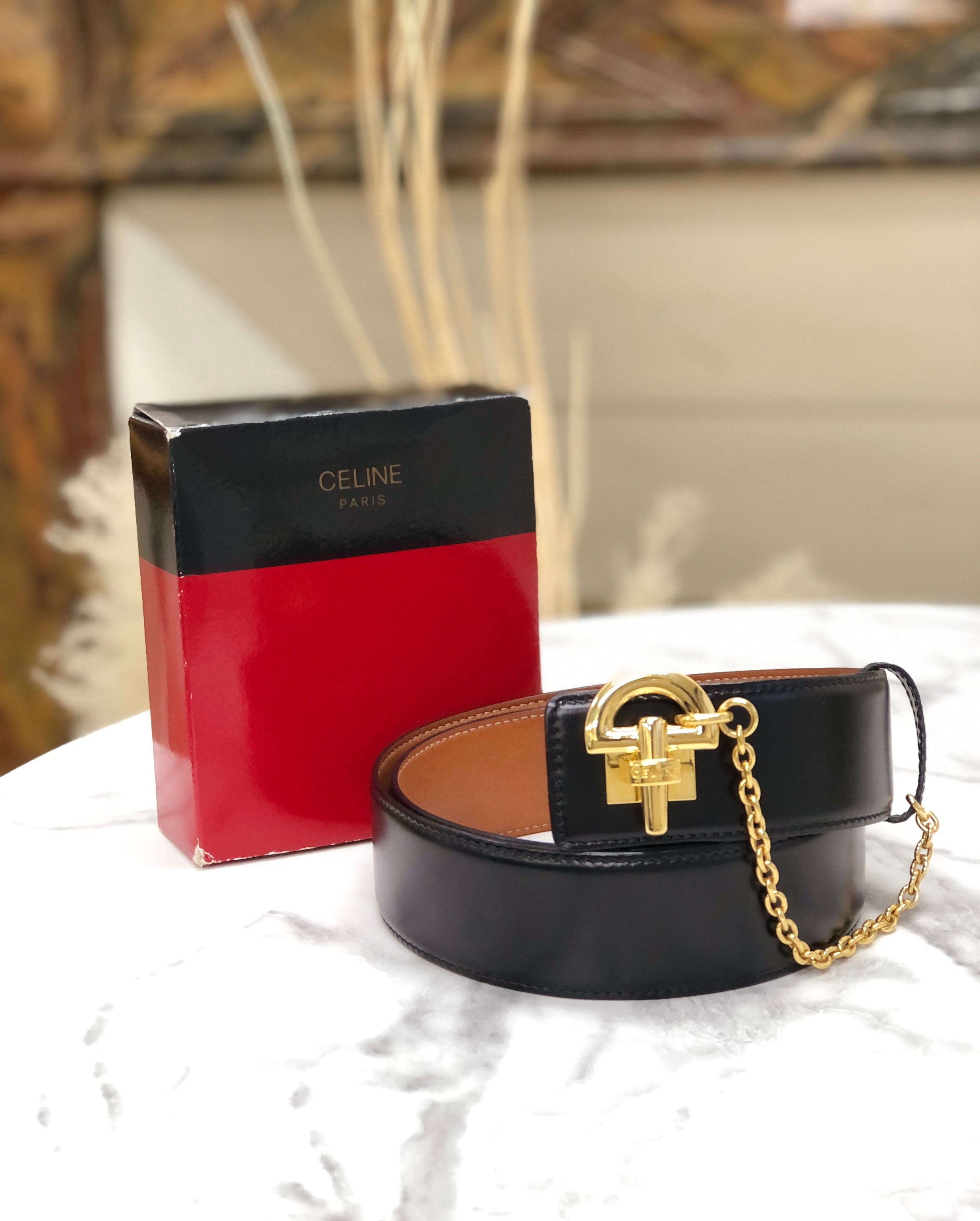 セリーヌ CELINE ヴィンテージ ホースビット レザー ベルト