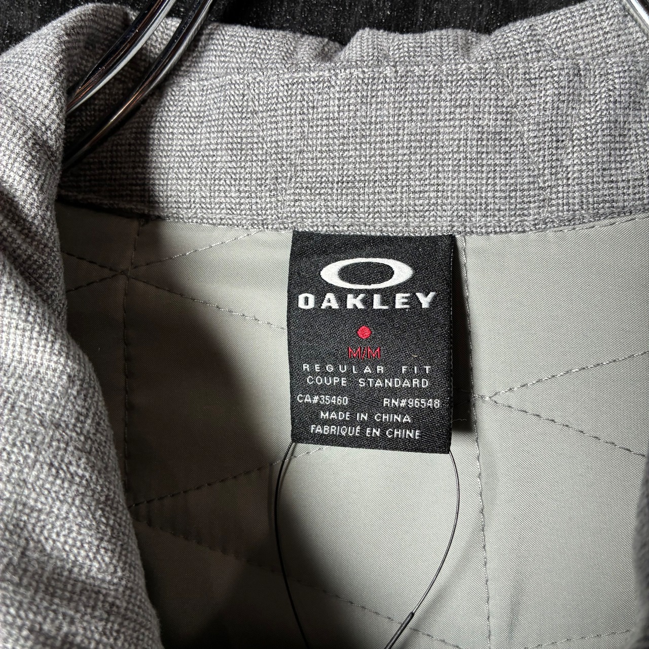00s OAKLEY キルティングジャケット ライトグレー オークリー テック M